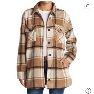 Thread and Supply tan and black plaid shacket New with tags size XL